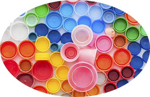 Imagem com tampas plásticas